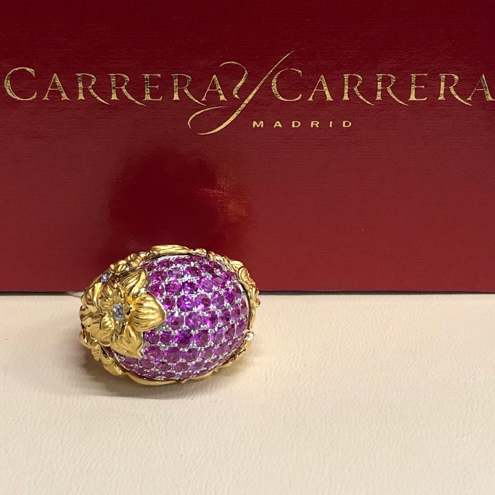 Carter’s Y Carrera Pink Sapphire and Diamond Ring